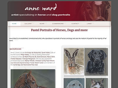 Anne Ward artist website and links to further websites created by Blue Violet
