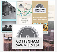 Cottenham Sawmills Ltd logo, stationery and website