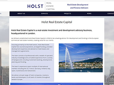 Holst Real Estate Capital Ltd website and links to further websites created by Blue Violet